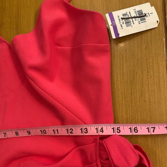 French Connection Pink V-Neck Bow Envelope NEW Dress size 8 adjustable straps - Picture 8 of 13